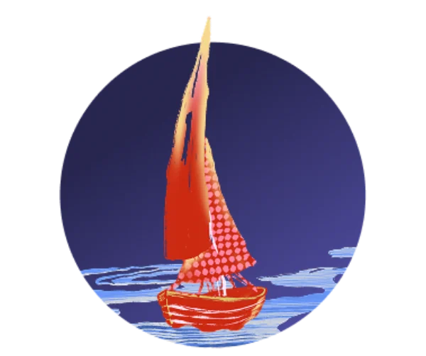 Kleiner Segelboot — Ankunft